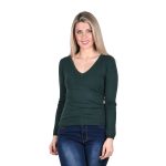 Platinum Μπλούζα Πράσινη Γυναικεία Top Νεανική Casual Με Ντεκολτέ All Day - IT-028509-GR - Image 2