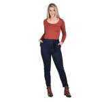 Platinum Παντελόνι Μπλε Σκούρο Γυναικείο Ελαστικό Casual Με Ζώνη All Day Free Size - IT-10331-BL - Image 3