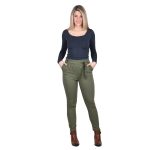 Platinum Παντελόνι Χακί Γυναικείο Ελαστικό Casual Με Ζώνη All Day Free Size -IT-10331-GR