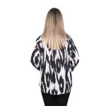 Platinum Πουκάμισο Ασπρόμαυρο Γυναικείο Mακρυμάνικο Μακρύ Boho All Day Free Size - IT-127-KC -W - Image 3