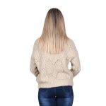 Platinum Πουλόβερ Μπεζ Γυναικείο Με Ζιβάγκο Νεανικό Με Πλεκτό Σχέδιο - IT-1515-BZ - Image 3