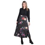 Platinum Φούστα Μαύρη Γυναικεία Με Πολύχρωμα Floral Μακριά Girly All Day Free Size - IT-164-GU - Image 4