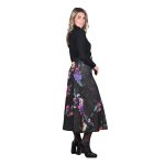 Platinum Φούστα Μαύρη Γυναικεία Με Πολύχρωμα Floral Μακριά Girly All Day Free Size - IT-164-GU - Image 2