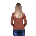 Platinum Μπλούζα - Ζακέτα Καφέ Με Κουμπιά  Γυναικεία Νεανική Casual Κοντή Πλεκτή All Day - IT-2010-BR - Image 3