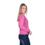 Platinum Μπλούζα - Ζακέτα Ρόζ Με Κουμπιά  Γυναικεία Νεανική Casual Κοντή Πλεκτή All Day - IT-2010-RZ - Image 2