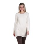 Platinum Μπλουζοφόρεμα Εκρού Γυναικείο Πλεκτό Νεανικό Κλασικό All Day - IT-2025