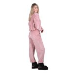 Platinum Σετ Παντελόνι - Φόρμα Με Μπλούζα Κουκούλα Ροζ Γυναικείο Βελούδο Casual - IT-2186-PNK - Image 2
