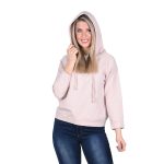 Platinum Μπλούζα Ροζ Nude Με Κουκούλα Γυναικεία Casual All Day Free Size - IT-2408-PKN