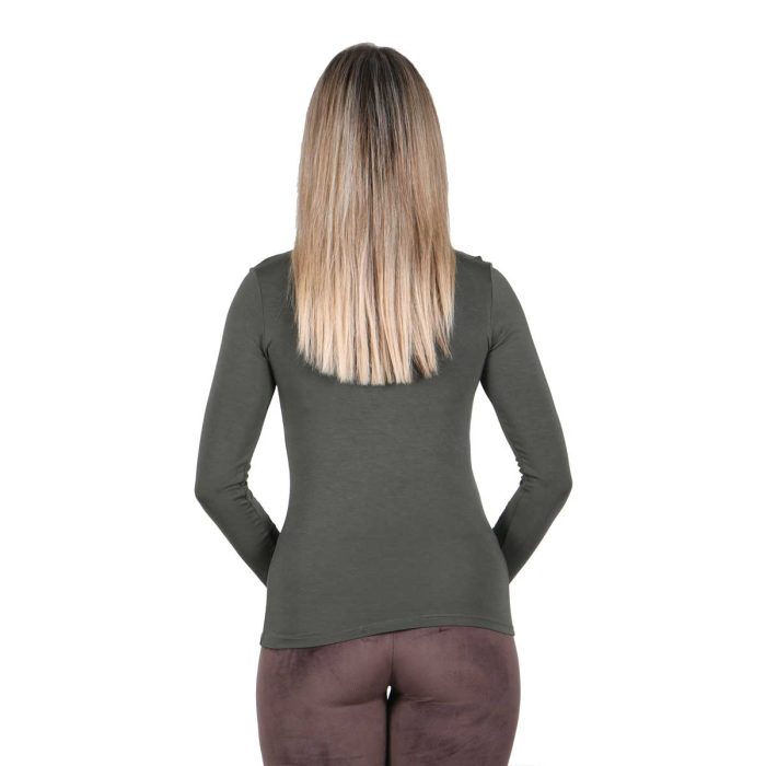 Platinum Μπλούζα Χακί Γυναικεία Με Ζιβάγκο Λεπτή Casual All Day Free Size - IT-2835-AH - Image 3