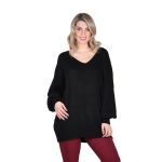 Platinum Μπλούζα Μαύρη Γυναικεία Πλεκτή Με Ντεκολτέ Casual All Free Size - IT-3004-BC - Image 2