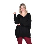 Platinum Μπλούζα Μαύρη Γυναικεία Πλεκτή Με Ντεκολτέ Casual All Free Size - IT-3004-BC