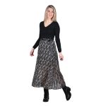 Platinum Φούστα Μαύρη Με Μπεζ Γυναικεία Πολύχρωμη Πλισέ Με Μidi All Day Free Size - IT-3210-BZ - Image 2