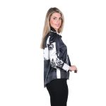 Platinum Μπλούζα Ασπρόμαυρη Γυναικεία Με Εμπριμέ Φιόγκο Κλασική All Day - IT-38-5-BC - Image 2