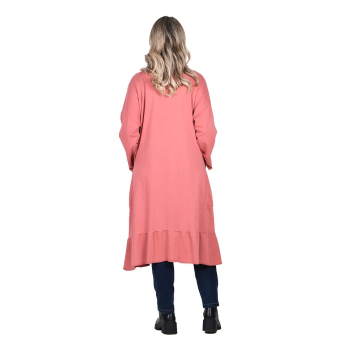 Platinum Ζακέτα Σομον Γυναικεία Βαμβακερή Μidi Με Βολάν All Day Free Size - IT-5155-S - Image 3