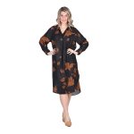 Platinum Φόρεμα - Πουκαμίσα Γυναικείο Καφέ Με Ταμπά Midi All Day Free Size - IT-55-GU-BR