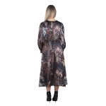 Platinum Φόρεμα Μαύρο Γυναικείο Με Γήινα Εμπριμέ Μακρύ Μεσάτο All Day - IT-56-GU-BC - Image 4