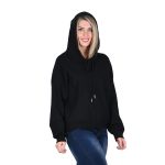 Platinum Μπλούζα Μαύρη Γυναικεία Casual Με Κουκούλα All Day Free Size - IT-5614-B - Image 3