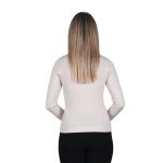 Platinum Μπλούζα Εκρού Μεταλλιζέ Γυναικεία Μακρυμάνικη Με Ντεκολτέ All Day - IT-6-LAT-EK - Image 3