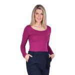 Platinum Μπλούζα Φούξια Γυναικεία Μακρυμάνικη Στενή Ελαστική Νεανική Casual All Day - IT-6174-F