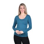 Platinum Μπλούζα Πετρολ Γυναικεία Top Στενή Ελαστική Νεανική Casual - IT-6174-PR