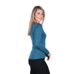 Platinum Μπλούζα Πετρολ Γυναικεία Top Στενή Ελαστική Νεανική Casual - IT-6174-PR - Image 2