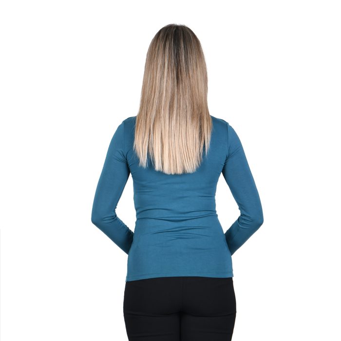 Platinum Μπλούζα Πετρολ Γυναικεία Top Στενή Ελαστική Νεανική Casual - IT-6174-PR - Image 3