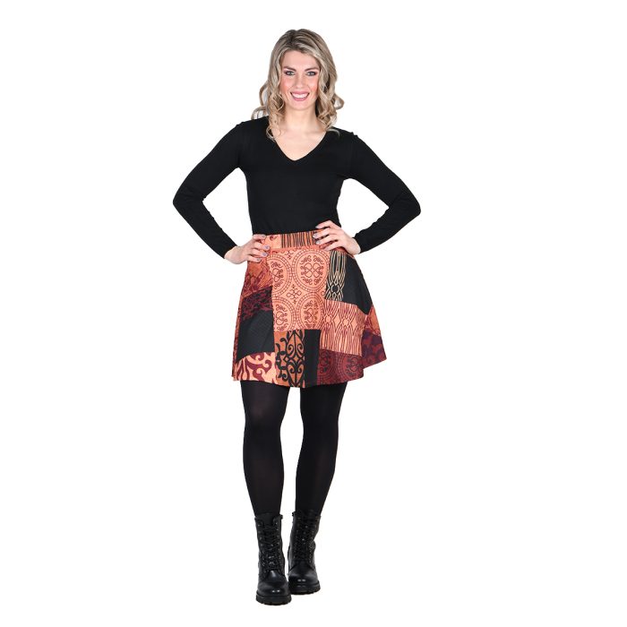 Platinum Φούστα Εκάι Με Σχέδια Γυναικεία Κοντή Κlos Boho All Day Free Size - IT-74-GU-EC - Image 4