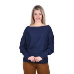 Platinum Μπλούζα Μπλε Γυναικεία Με Μανίκι Νυχτερίδα All Day Free Size - IT-8140-BL - Image 2