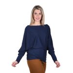 Platinum Μπλούζα Μπλε Γυναικεία Με Μανίκι Νυχτερίδα All Day Free Size - IT-8140-BL