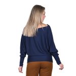 Platinum Μπλούζα Μπλε Γυναικεία Με Μανίκι Νυχτερίδα All Day Free Size - IT-8140-BL - Image 3