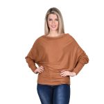 Platinum Μπλούζα Ταμπά Γυναικεία Με Μανίκι Νυχτερίδα All Day Free Size - IT-8140-RB