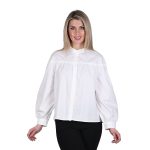 Platinum Πουκάμισο Λευκό Γυναικείο Mακρυμάνικο Βαμβακερό All Day Free Size - ITX-1101-W