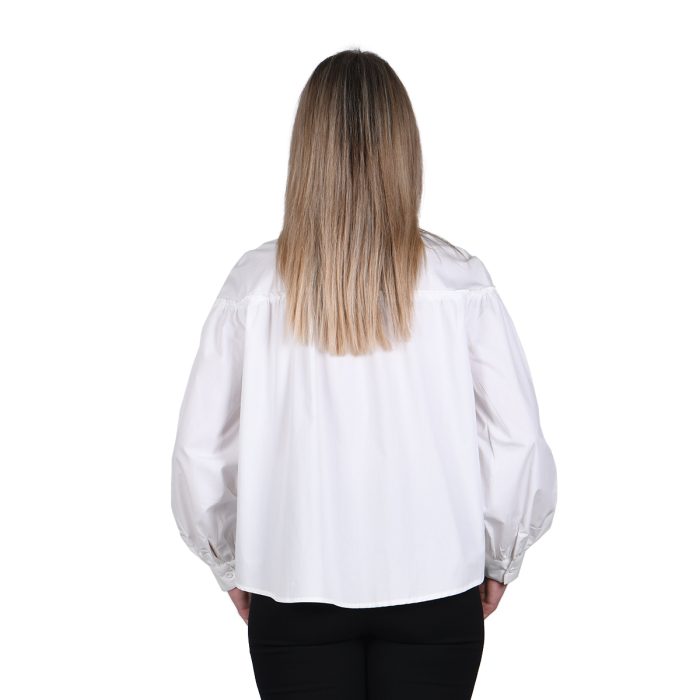 Platinum Πουκάμισο Λευκό Γυναικείο Mακρυμάνικο Βαμβακερό All Day Free Size - ITX-1101-W - Image 3
