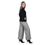 Platinum Παντελόνι Γκρι Γυναικείο Φαρδύ Με Σχέδιο Ψαροκόκαλο All Day - MO-2046 - Image 2