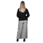 Platinum Παντελόνι Γκρι Γυναικείο Φαρδύ Με Σχέδιο Ψαροκόκαλο All Day - MO-2046 - Image 3