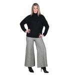 Platinum Παντελόνι Γκρι Γυναικείο Φαρδύ Με Σχέδιο Ψαροκόκαλο All Day - MO-2046