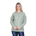 Platinum Μπλούζα Μέντα Γυναικεία Πλεκτή Με Πλεξούδες All Day Free Size - TK-214-PR