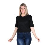 Platinum Ζακέτα Σετ Με Μπλούζα Μαύρη Γυναικεία Νεανική Casual Κοντή Πλεκτή - TK-70243-BC - Image 2