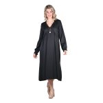 Platinum Φόρεμα Μαύρο Γυναικείο Ανοιξιάτικο Midi Mακρυμάνικο All Day Free Size - ΙΤ-1128-BC