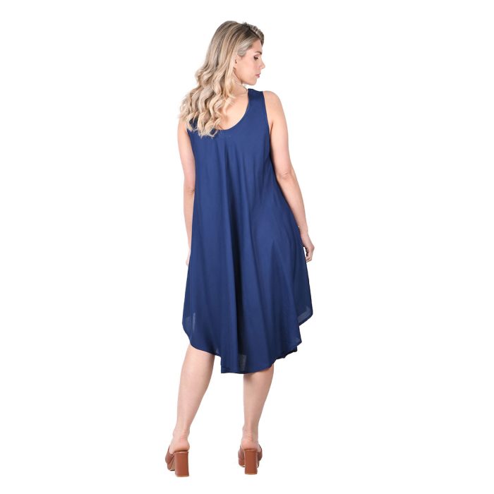 Platinum Καφτάνι - Φόρεμα Μπλε Γυναικείο Με Χοντρή Τιράντα Κοντό Αρχαιοελληνικό -124115-BL - Image 3