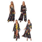 Platinum Κιμονό Μαύρο Με Πολύχρωμα Σχέδια Γυναικείο Μακρυμάνικο All Day - 42496 - Image 3