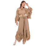 Platinum Krop Top Μόκα Γυναικεία Off Solder Με Βολάν Και Μανίκια Flair All Day Free Size - 62017-MC - Image 2