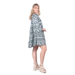 Platinum Φόρεμα Μέντα Με Λευκά Boho Γυναικείο Κοντό Με Τρουακαρ All Day Free Size - 92411-MD - Image 2