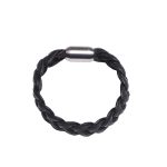 Fairyland Moschato Βραχιόλι Mαύρο Δερμάτινο Unisex Casual Με Σχέδιο Πλεξούδα - FM-0073 - Image 2