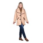 Gomore Πανωφόρι Μπεζ Με Καφέ Γυναικείο Στυλ ''Μontgomeri'' All Day Free Size - GM-1106 - Image 2