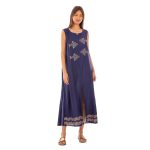 Platinum Φόρεμα Μπλε Γυναικείο Αμάνικο Με Σχέδιο ''Αρχαιοελληνικά Ψάρια'' All Day - 124116-BL
