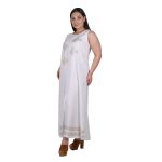 Platinum Φόρεμα - Καφτάνι Λευκό Γυναικείο Αμάνικο Με Σχέδιο ''Αρχαιοελληνικά Ψάρια'' - 124116-W - Image 2