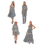 Platinum Φόρεμα - Καφτάνι Ασπρόμαυρο Γυναικείο Midi Με Boho Σχέδιο Umbrella Free Size - 12411 - Image 2