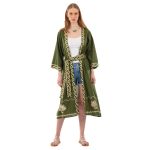 Platinum Κιμονό Λαδί Γυναικείο Με Κεντητά Χρυσά Αρχαιοελληνικά Σχέδια All Day Free Size - 124131 - Image 2