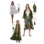 Platinum Κιμονό Λαδί Γυναικείο Με Κεντητά Χρυσά Αρχαιοελληνικά Σχέδια All Day Free Size - 124131 - Image 5